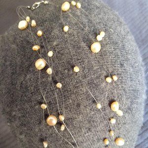 genuine freshwater pearl multistrand necklace cream  NWT 🎈HOST PICK🎈